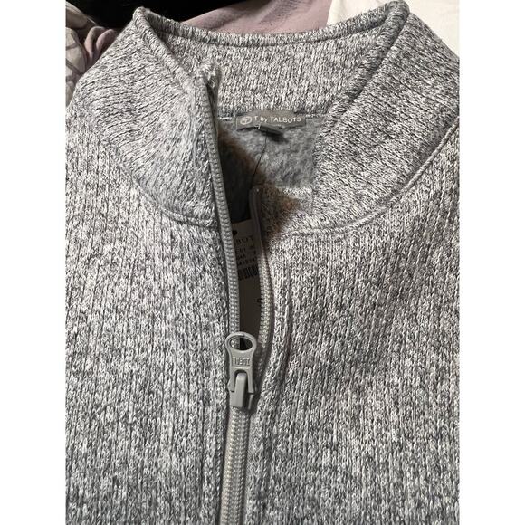 NWT T by Talbots Women’s Heather Gray Fleece‎ Zip Sweater Vest S - Picture 7 of 8